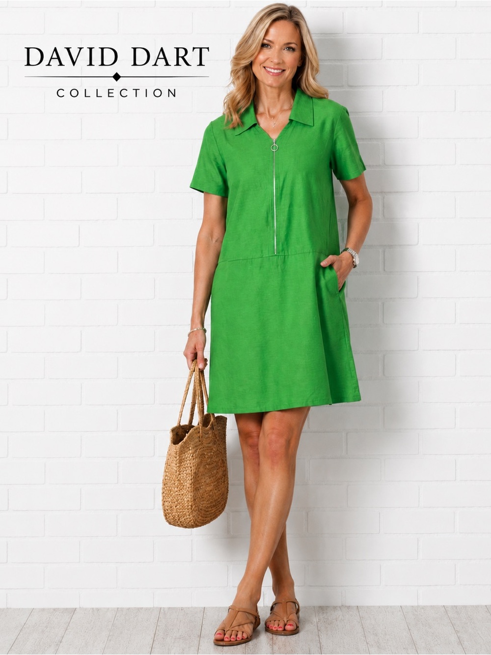Vintage David Dart Collection Lime Green Linen Silk Cottagecore Dress Made USA L